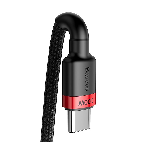 Фото - Кабель синхронізації даних Baseus Cafule PD2.0 100W flash charging USB For Type-C cable (20V 5A) 2 m Red+Black (CATKLF-AL91)