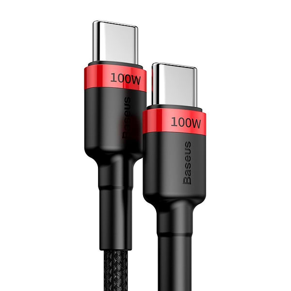 Фото - Кабель синхронізації даних Baseus Cafule PD2.0 100W flash charging USB For Type-C cable (20V 5A) 2 m Red+Black (CATKLF-AL91)