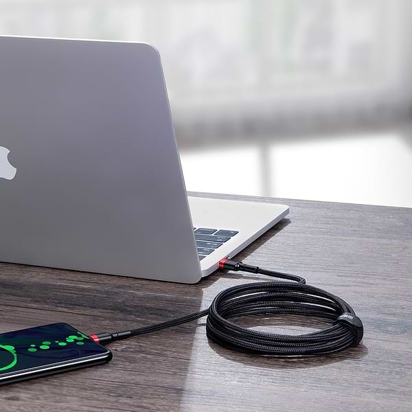 Фото - Кабель синхронізації даних Baseus Cafule PD2.0 100W flash charging USB For Type-C cable (20V 5A) 2 m Red+Black (CATKLF-AL91)
