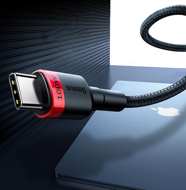 Фото - Кабель синхронізації даних Baseus Cafule PD2.0 100W flash charging USB For Type-C cable (20V 5A) 2 m Red+Black (CATKLF-AL91)