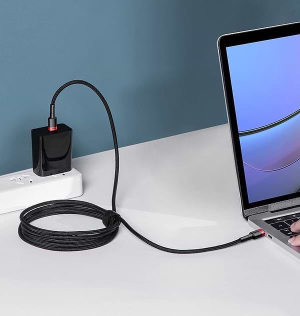 Фото - Кабель синхронізації даних Baseus Cafule PD2.0 100W flash charging USB For Type-C cable (20V 5A) 2 m Red+Black (CATKLF-AL91)
