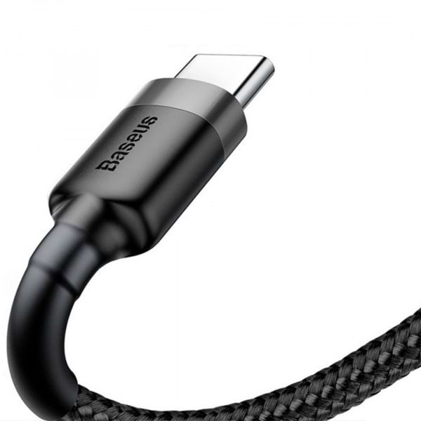 Фото - Кабель синхронізації даних Baseus Cafule Cable USB For Type-C 2A 2m Gray/Black (CATKLF-CG1)
