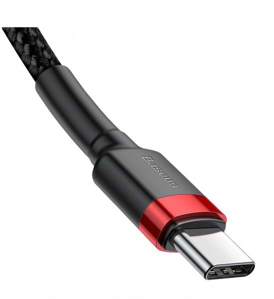 Фото - Кабель синхронізації даних Baseus Cafule Type-C PD2.0 60W 1m Red/Black (CATKLF-G91)