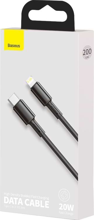 Фото - Кабель синхронізації даних Baseus Type-C to Lightning 20W 2m Black (CATLGD-A01)