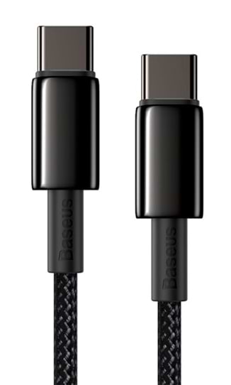 Фото - Перехідник Baseus Tungsten Gold Fast Charging USB-C-USB-C 1m Black (CATWJ-01)