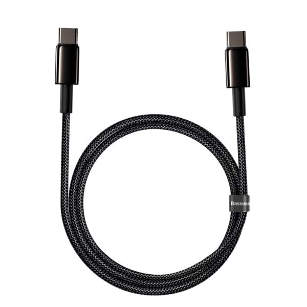 Фото - Перехідник Baseus Tungsten Gold Fast Charging USB-C-USB-C 1m Black (CATWJ-01)