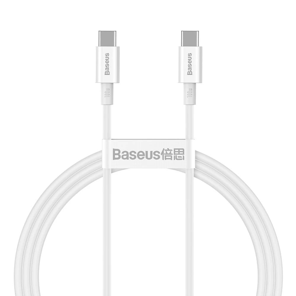 Кабель синхронізації даних Baseus Superior Series Fast Charging Data Cable Type-C to Type-C 100W 1m White (CATYS-B02) - Фото 1
