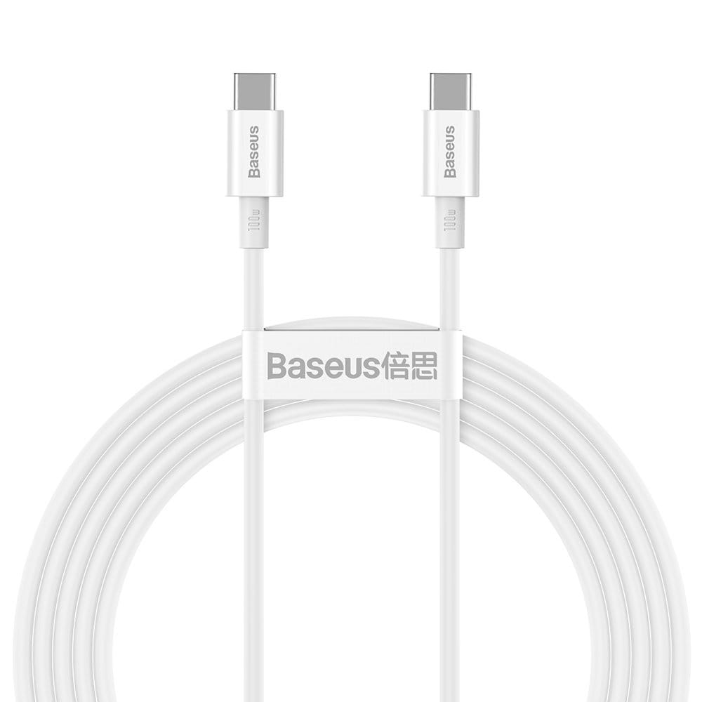 Кабель синхронізації даних Baseus Superior Series Fast Charging Data Cable Type-C to Type-C 100W 2m White (CATYS-C02)