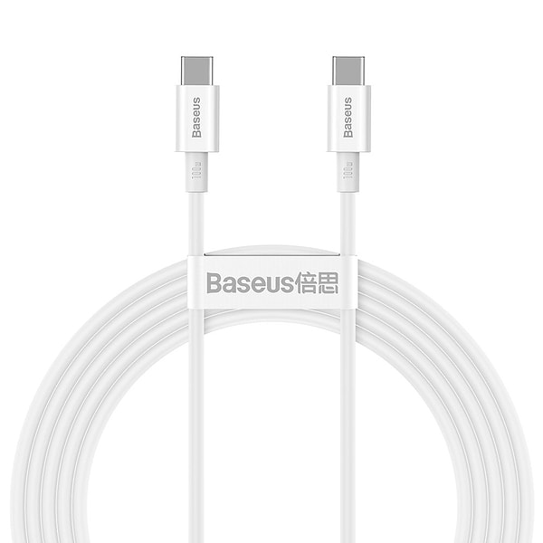 Фото - Кабель синхронізації даних Baseus Superior Series Fast Charging Data Cable Type-C to Type-C 100W 2m White (CATYS-C02)