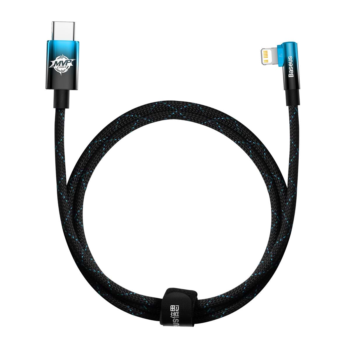 Кабель синхронізації даних Baseus MVP 2 Elbow-shaped Fast Charging Data Cable Type-C to iP 20W 1m Black/Blue (CAVP000221)