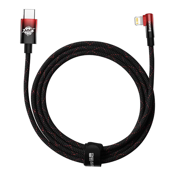 Фото - Кабель синхронізації даних Baseus MVP 2 Elbow-shaped Fast Charging Data Cable Type-C to iP 20W 2m Black/Red (CAVP000320)