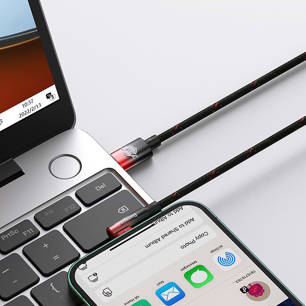 Фото - Кабель синхронізації даних Baseus MVP 2 Elbow-shaped Fast Charging Data Cable Type-C to iP 20W 2m Black/Red (CAVP000320)