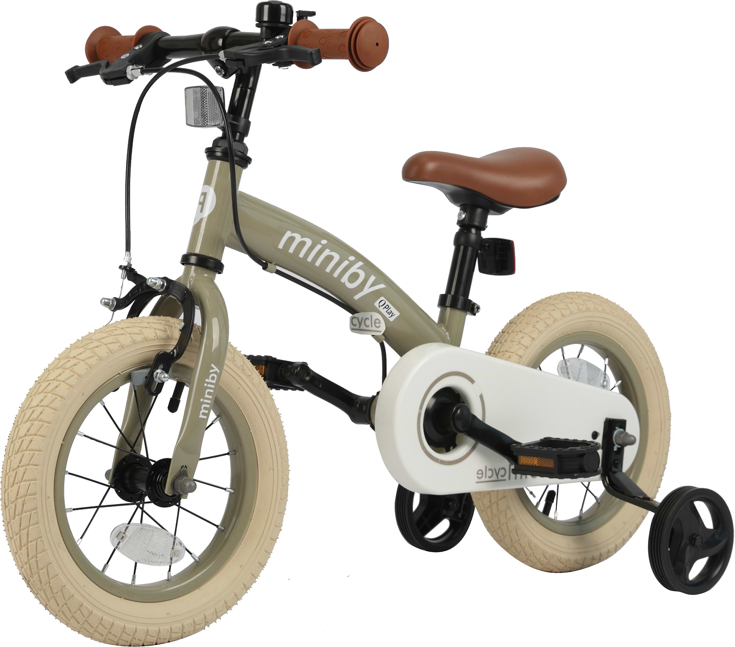 Двухколёсный велосипед Qplay  Miniby 3в1/12" Grey-Green (CB02MiniBy12Grey-Green)