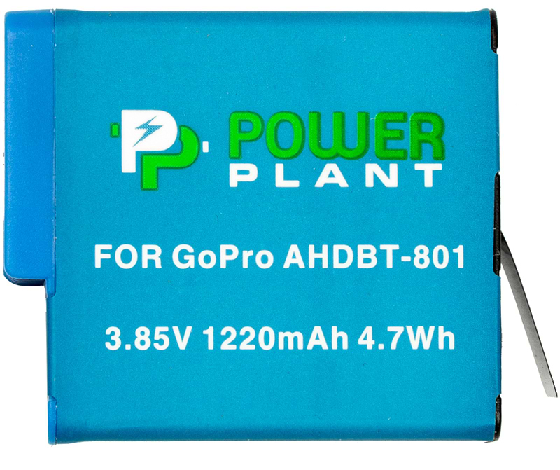 Аккумулятор для экшн-камеры PowerPlant GoPro AHDBT-801 1220mAh (CB970377)