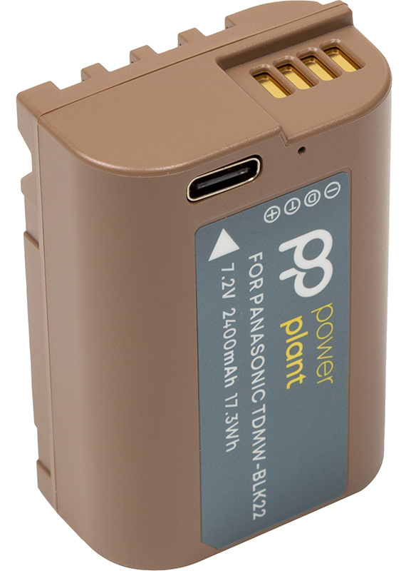 Фото - Акумулятор для фотокамери PowerPlant Panasonic TDMW-BLK22 2400mAh з+ кабель Type-C (CB971299)