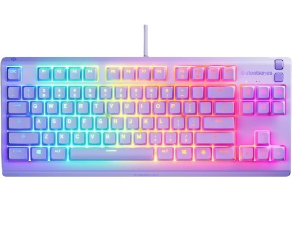 Фото - Клавиатура проводная игровая SteelSeries Apex 3 TKL UA Lavender (64940) Фото - Клавиатура проводная игровая SteelSeries Apex 3 TKL UA Lavender (64940)