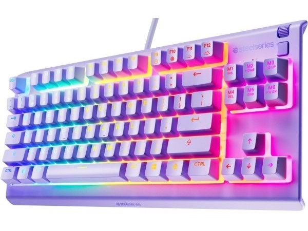 Фото - Клавиатура проводная игровая SteelSeries Apex 3 TKL UA Lavender (64940)