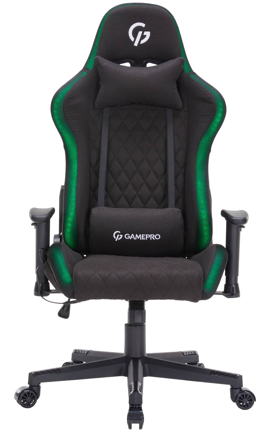 Крісло для геймерів GamePro RGB Size L Fabric Black (GC700FB) - Фото 1