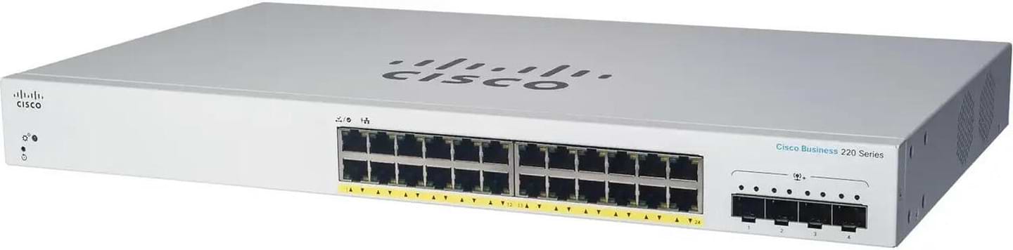 Коммутатор локальної мережі (Switch) Cisco CBS220-24P-4X-EU