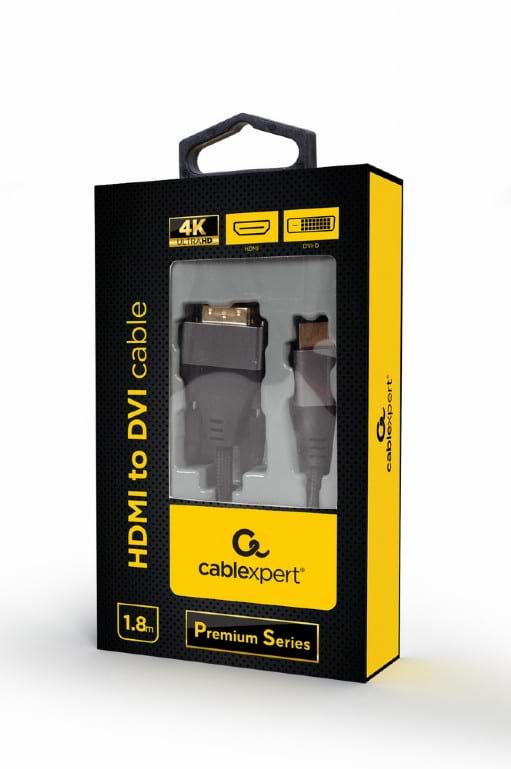 Фото - Кабель HDMI - DVI Cablexpert HDMI 19pin - DVI 18+1pin (CC-HDMI-DVI-4K-6)