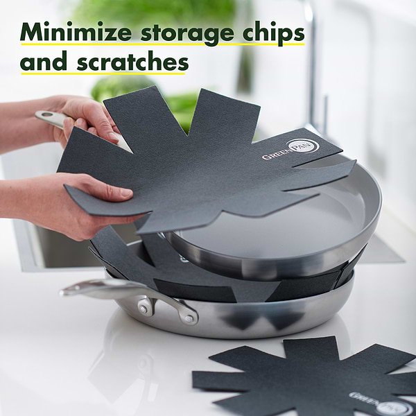 Фото - Набір захисних вкладишів для зберігання посуду Green Pan 3 шт. чорний (CC002582-001)