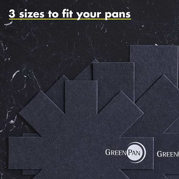 Фото - Набір захисних вкладишів для зберігання посуду Green Pan 3 шт. чорний (CC002582-001)