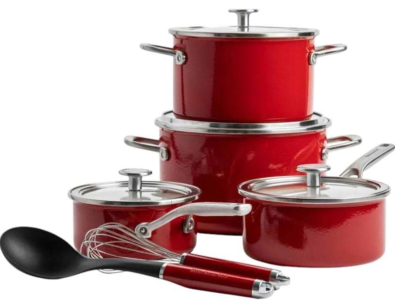 Набір посуду KitchenAid Steel Core 10 пр. 1,3/2/3,7/6 л (CC004921-001)