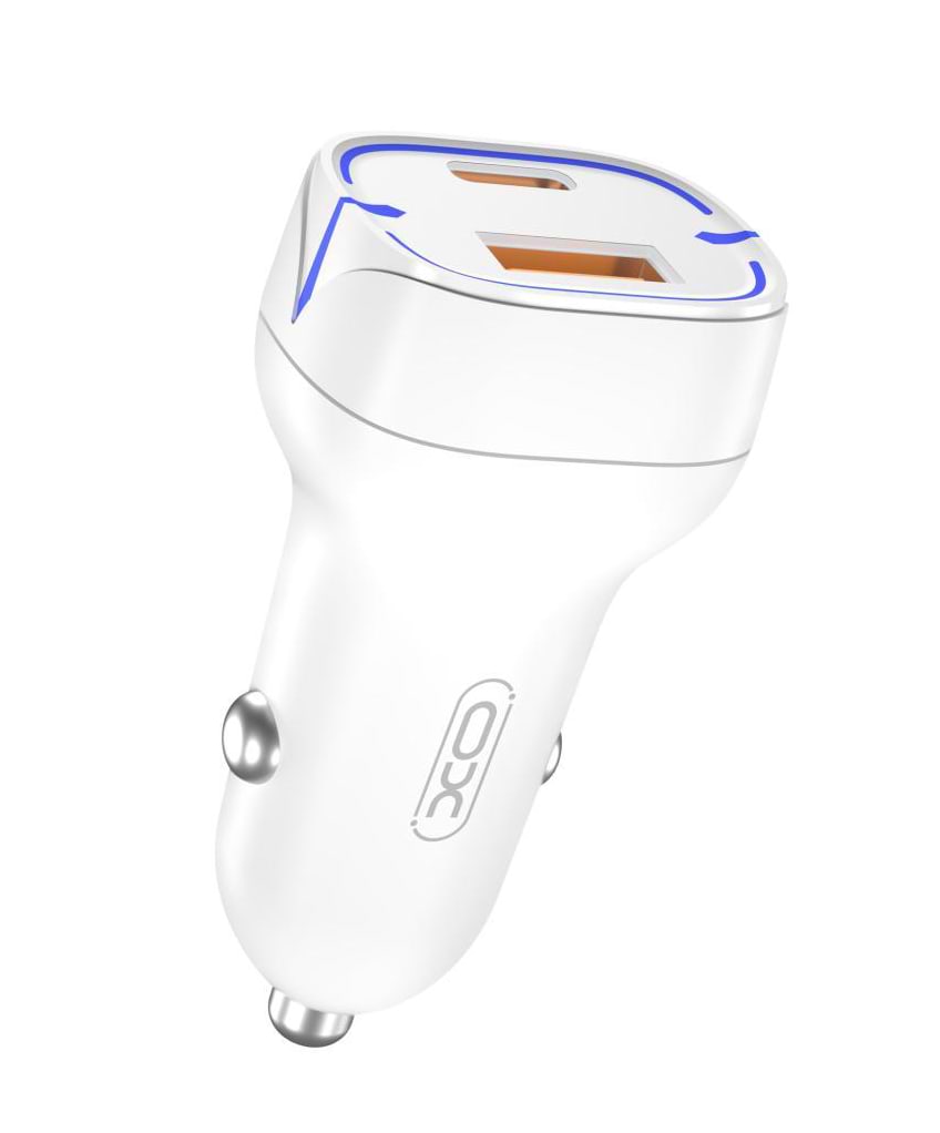 Автомобільний зарядний пристрій XO 1 USB QC 3.0 + Type-C PD 20W White (CC37-WH)