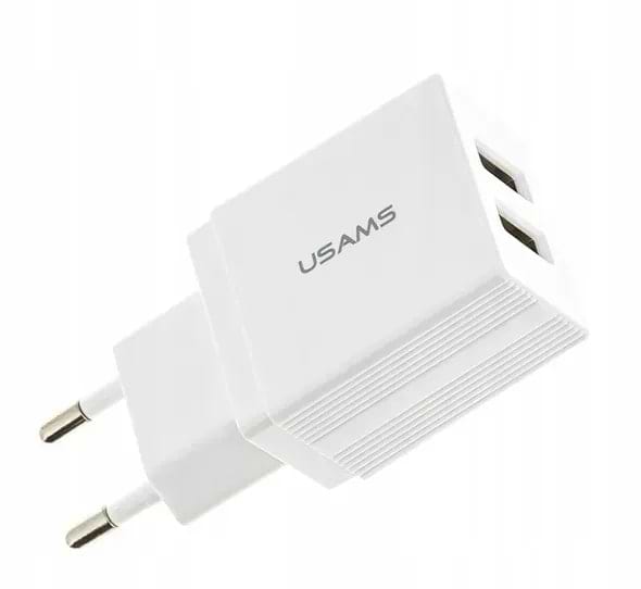 Сетевое зарядное устройство Usams US-CC090 T24 2.1A Dual USB 10W Travel Charger White (CC90TC01)