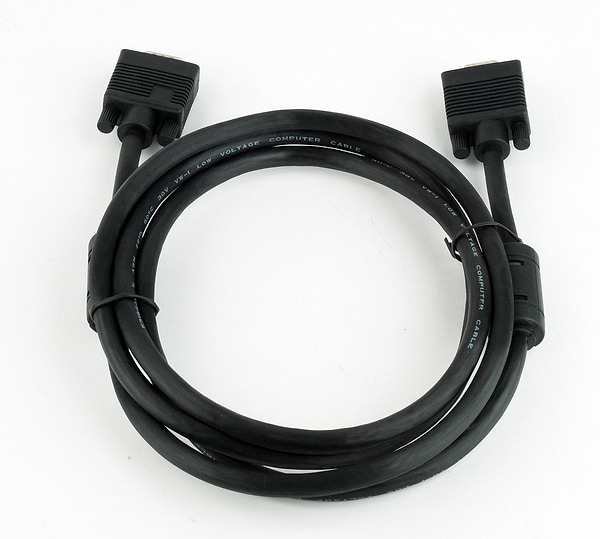 Фото - Уцінка - Кабель Cablexpert VGA -VGA (M/F), HD15 з 2-ма фер. кільцями1.8m Black (CC-PPVGAX-6B)