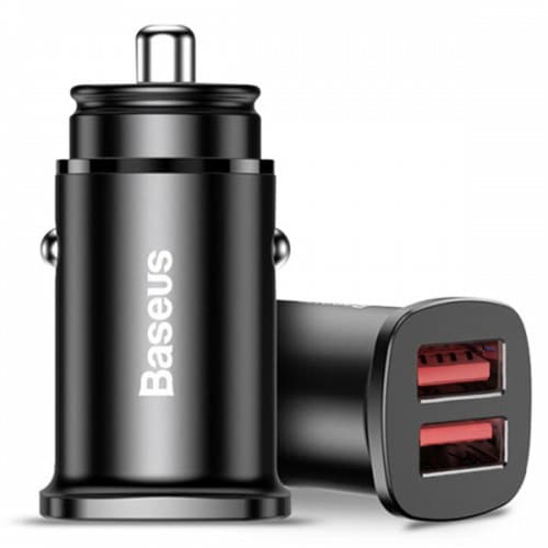 Автомобильное зарядное устройство Baseus Square Dual-USB Quick Charge Car Charger Black (CCALL-DS01)