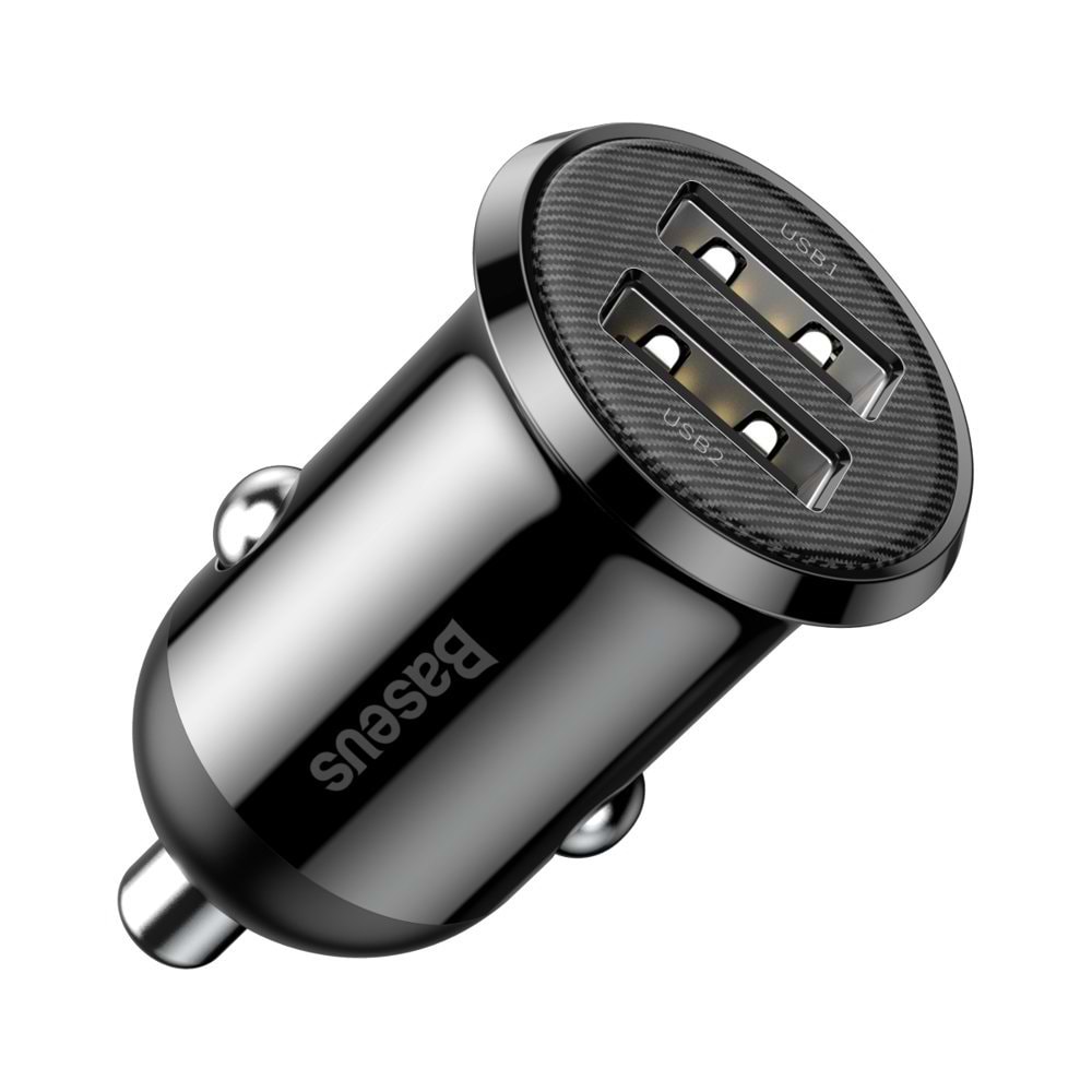 Автомобільний зарядний пристрій Baseus Grain Pro 2USB, 4.8A Black (CCALLP-01)
