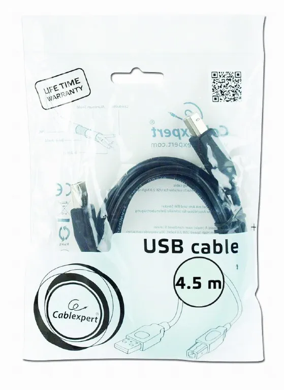 Фото - Кабель USB type A - USB type B Cablexpert USB AМ - USB 2.0 BМ 4.5m (CCBP-USB2-AMBM-15)