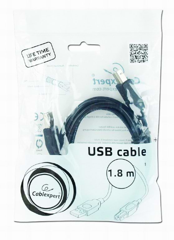 Фото - Кабель USB type A - USB type B Cablexpert USB AМ - USB 2.0 BМ 1.8m (CCBP-USB2-AMBM-6)