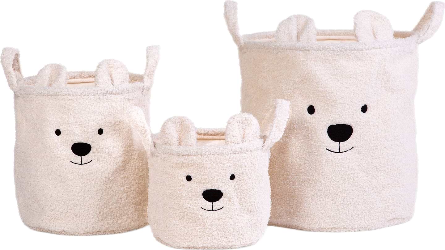Корзина для игрушек Childhome Teddy White (CCBTWSET)
