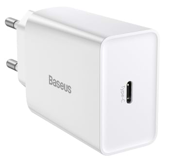 Купити Мережевий зарядний пристрій Baseus 20W QC 1С (CCFS-SN02) White - Фото 1 Мережевий зарядний пристрій Baseus 20W QC 1С (CCFS-SN02) White - Фото 1