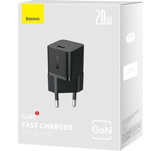 Фото - Мережевий зарядний пристрій Baseus GaN5 FC mini 1C 20W Black (CCGN050101)