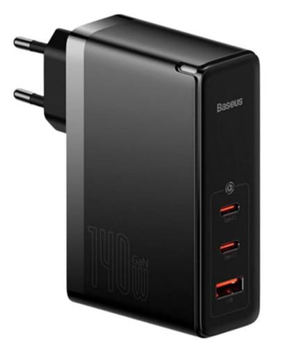 Купити Мережевий зарядний пристрій Baseus GaN5 Pro Fast Charger 2C+U 140W EU Black (CCGP100201) - Фото 1 Мережевий зарядний пристрій Baseus GaN5 Pro Fast Charger 2C+U 140W EU Black (CCGP100201) - Фото 1
