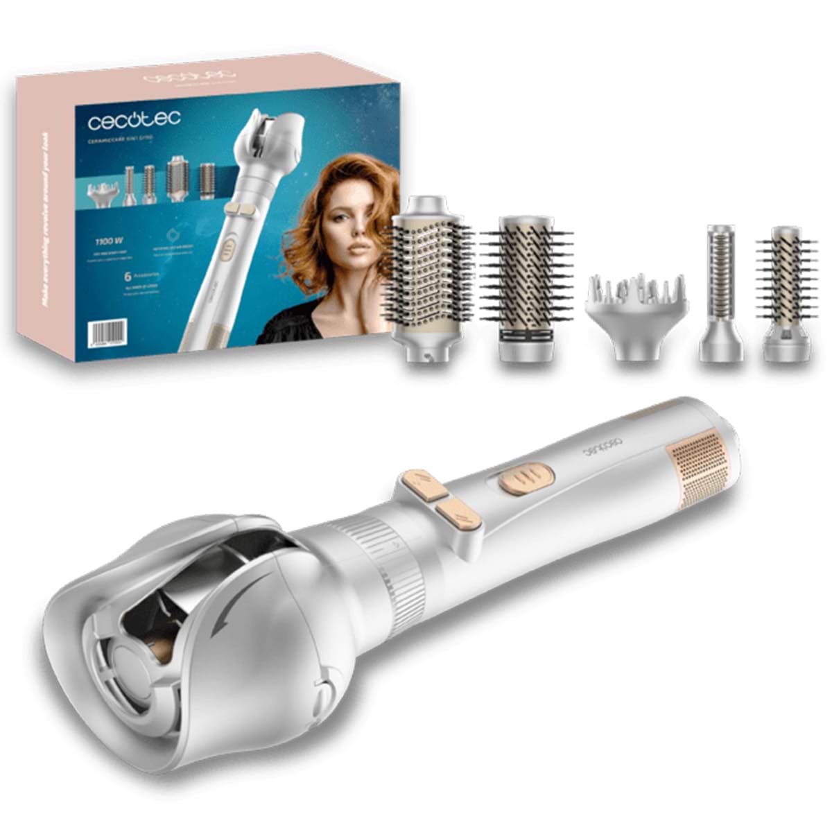 Фен-щетка Cecotec CeramicCare 6in1 Gyro (CCTC-01000) - Фото 1