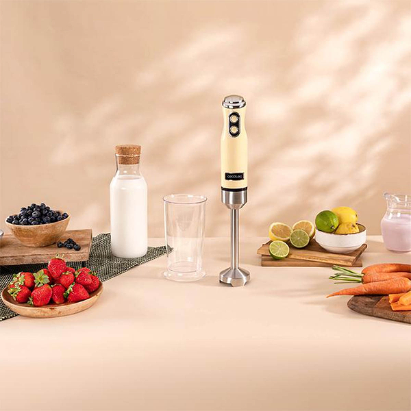 Фото - Блендер заглибний Cecotec Power Retro 1200MAX Cream&Crush Yellow (CCTC-03941)