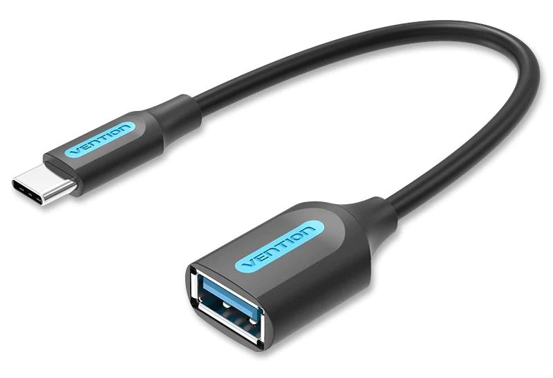 Кабель синхронізації даних Vention USB 3.1 Type-C - OTG USB3.0 AF 0.15m Black (CCVBB)