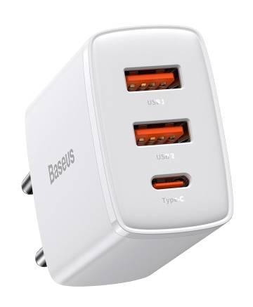 Мережевий зарядний пристрій Baseus Compact Quick Charger 30W QC+ PD White (CCXJ-E02) - Фото 1