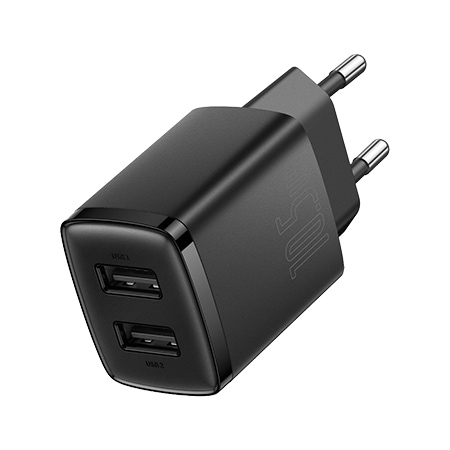 Мережевий зарядний пристрій Baseus 2xUSB 10.5W USB-A (CCXJ010201) - Фото 1