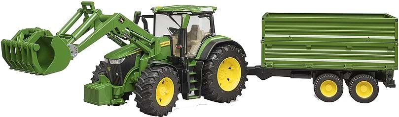 Наземная строительная техника BRUDER Трактор John Deere с прицепом (40725)