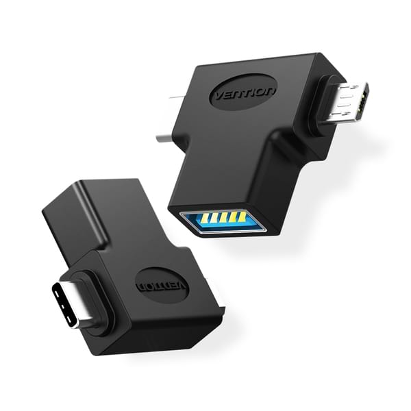 Фото - Перехідник аудіо Vention USB 3.1 Type-C / USB 3.0 OTG AF / microUSB BM (CDIB0)