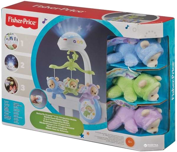 Фото - Мобиль музыкальный Fisher-Price с пультом управления Сон бабочки (CDN41)