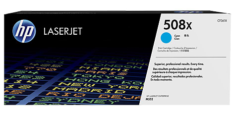 Картридж для лазерных принтеров/МФУ HP 508X CLJ M552dn/M553dn/n/x Cyan (CF361X) - Фото 1