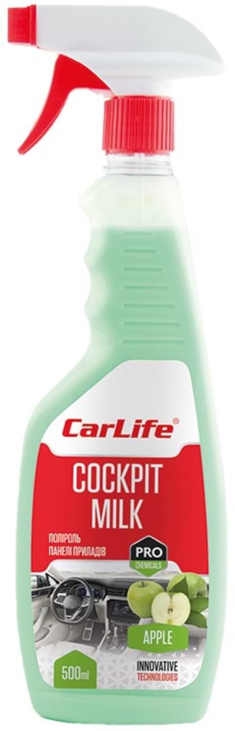 Фото - Поліроль для авто CarLife Яблуко Cockpit Milk 0,5 л (CF540)