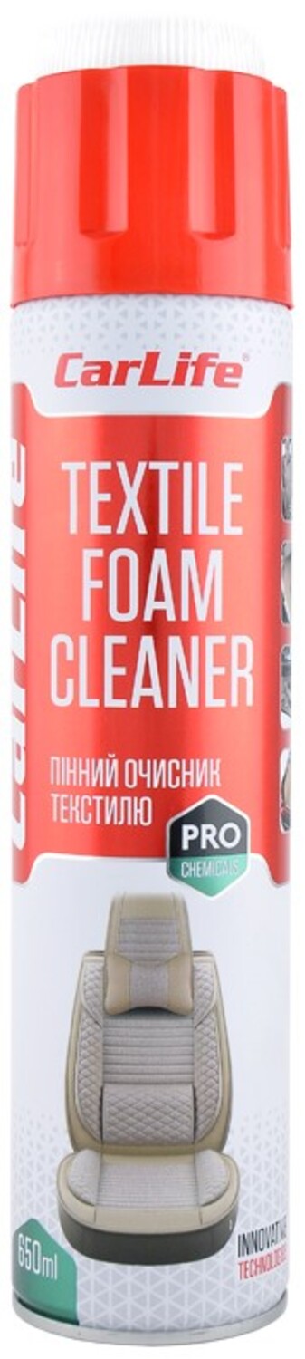 Фото - Піна для мийки авто CarLife суперконцентрат для безконтактної мийки CARLIFE TEXTILE FOAM CLEANER 650 мл (CF651) Фото - Піна для мийки авто CarLife суперконцентрат для безконтактної мийки CARLIFE TEXTILE FOAM CLEANER 650 мл (CF651)