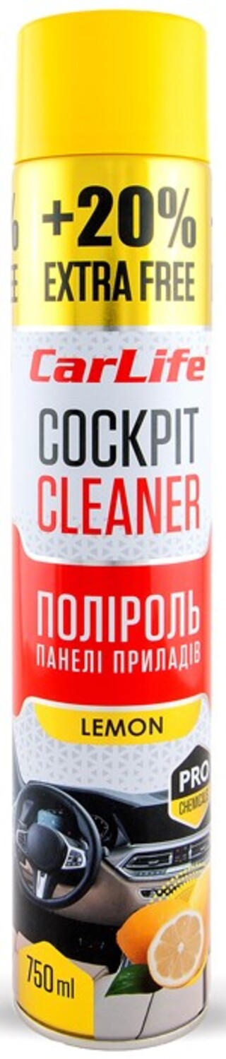 Фото - Полироль для авто CarLife Лимон Cockpit Cleaner 750 ml (CF752)